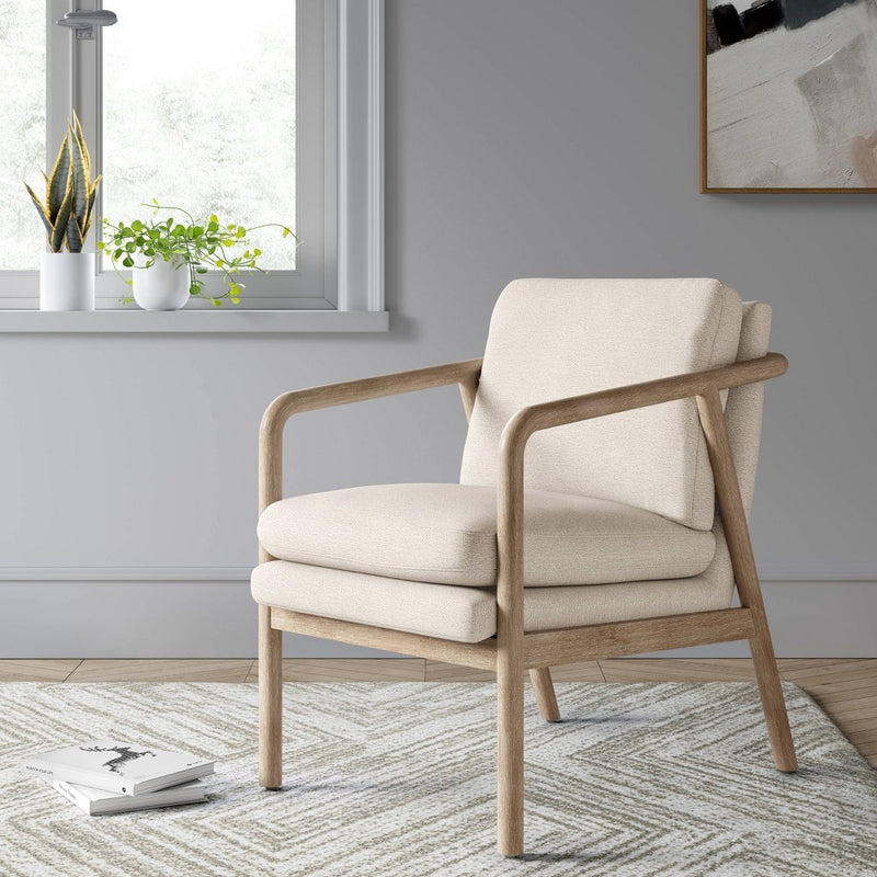 Tufeld Wood Armchair Beige - Project 62 (LOCAL PICKUP ONLY)