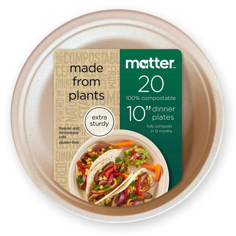 Matter 100% Compostable Fiber Plates 10" - 20ct