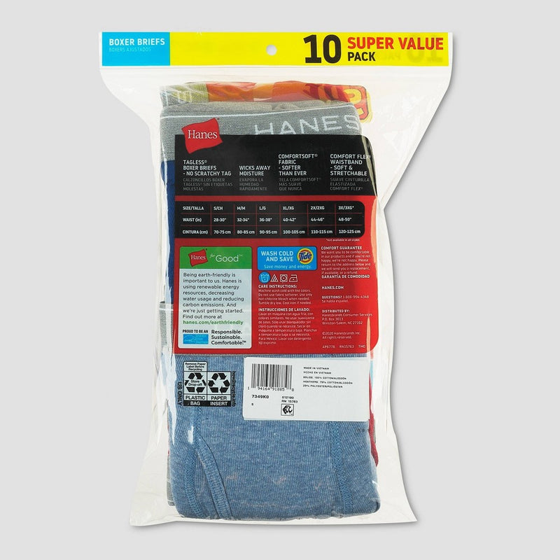 Hanes Red Label 10pk Super Value Boxer Briefs - M