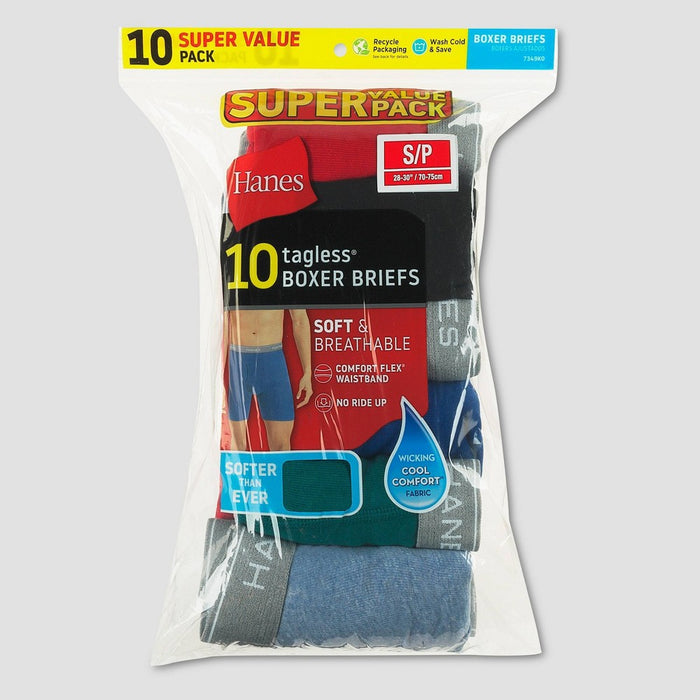 Hanes Red Label 10pk Super Value Boxer Briefs - M