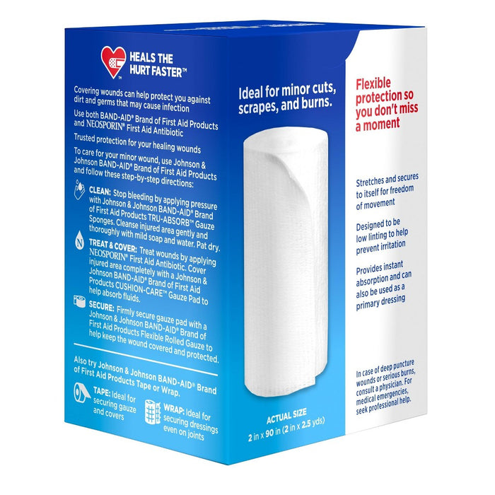 Band Aid Brand First Aid Product Flexible Rolled Gauze - 2in x 2.5yd
