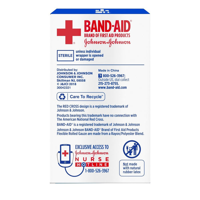 Band Aid Brand First Aid Product Flexible Rolled Gauze - 2in x 2.5yd