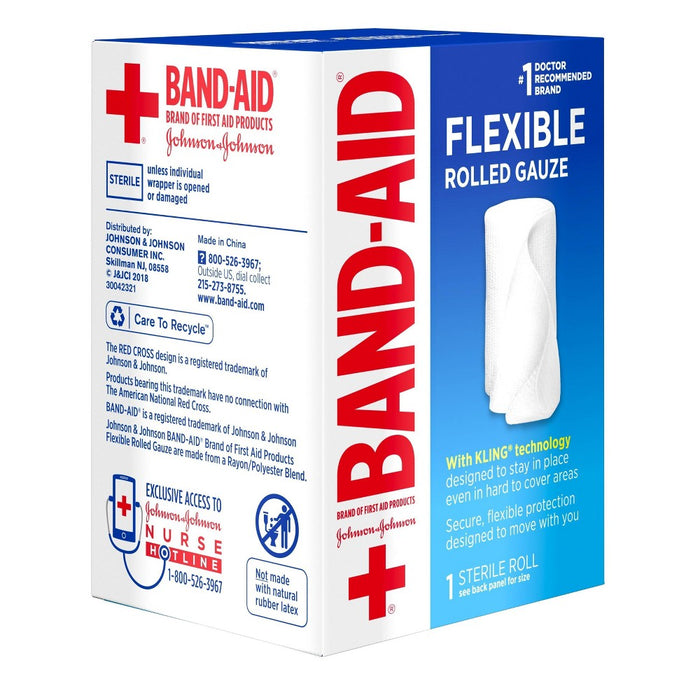 Band Aid Brand First Aid Product Flexible Rolled Gauze - 2in x 2.5yd