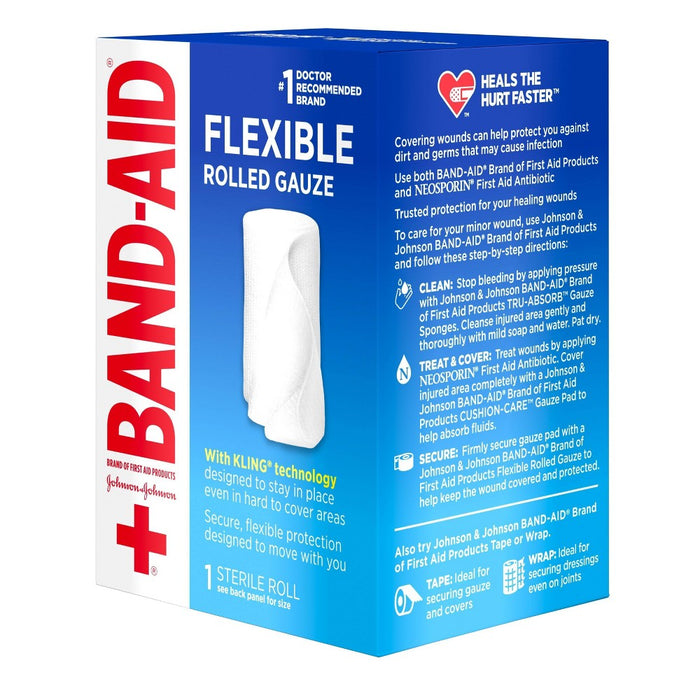 Band Aid Brand First Aid Product Flexible Rolled Gauze - 2in x 2.5yd