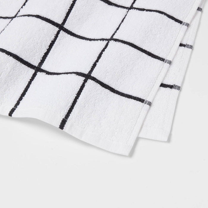 Everyday Grid Hand Towel Black/White - Room Essentials