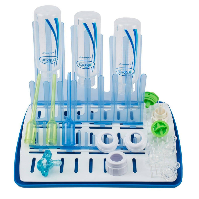Dr. Brown's Natural Flow Folding Drying Rack - Blue