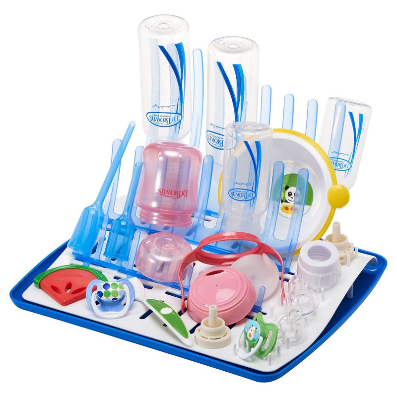 Dr. Brown's Natural Flow Folding Drying Rack - Blue