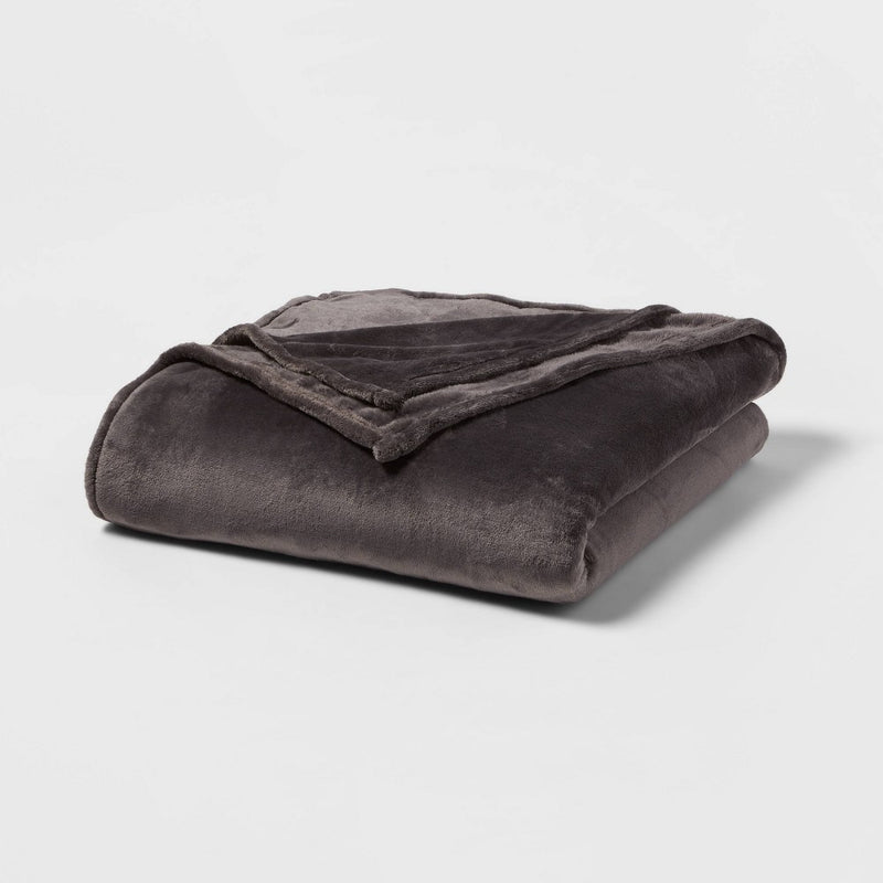 Twin/Twin XL Microplush Bed Blanket Hot Coffee - Threshold