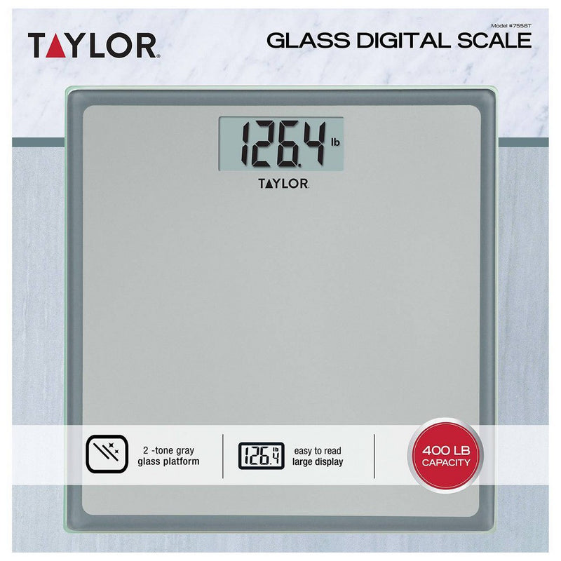 Digital Glass Bathroom Scale Gray/Silver - Taylor