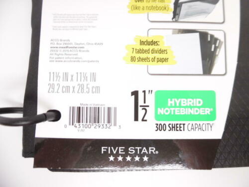 Five Star Flex Hybrid NoteBinder, 1½" Binder w/Tabs, Notebook & 3 Ring Binder