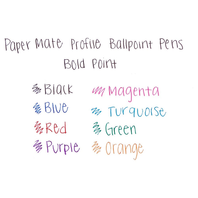 8pk Ballpoint Pens Profile 1.4mm Multicolored - PaperMate