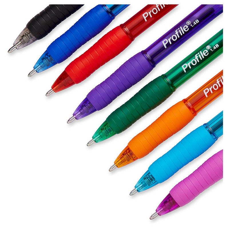 8pk Ballpoint Pens Profile 1.4mm Multicolored - PaperMate