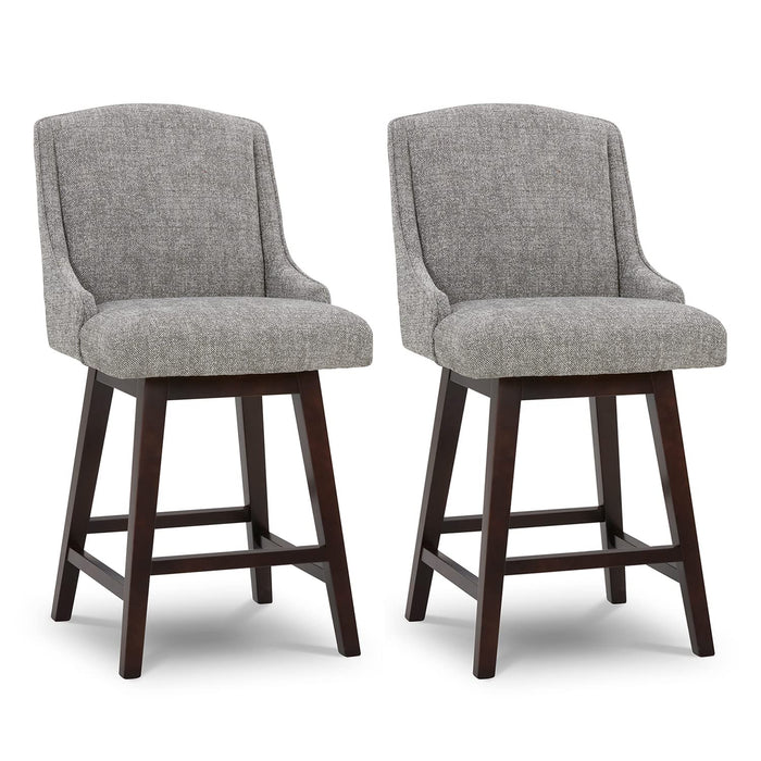 CHITA Counter Height Swivel Barstools, FSC Certified Upholstered Fabric Bar Stools Set Of 2, 26" Seat Height, Pebble Grey (LOCAL PICKUP ONLY)