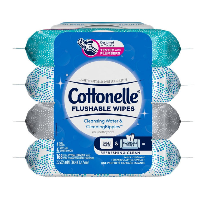 Cottonelle Flushable Wet Wipes Flip-Top Pack - 4pk/42ct
