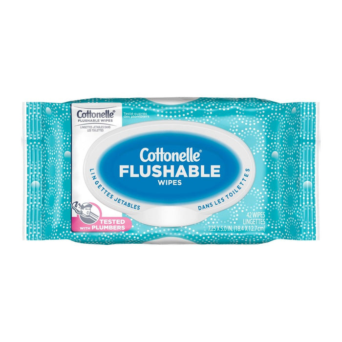 Cottonelle Flushable Wet Wipes Flip-Top Pack - 4pk/42ct