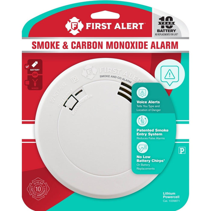 First Alert PRC710V Slim Smoke & Carbon Monoxide Detector with Voice Location and Photoelectric Sensor
