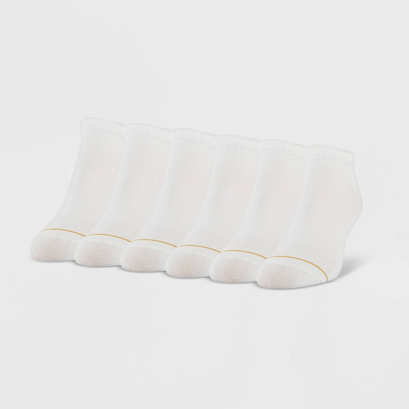 All Pro Women's 6pk Ultra Soft No Show Socks - White 4-10