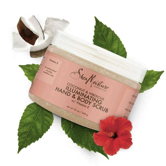 3-PACK - SheaMoisture Coconut & Hibiscus Illuminating Hand and Body Scrub - 12oz