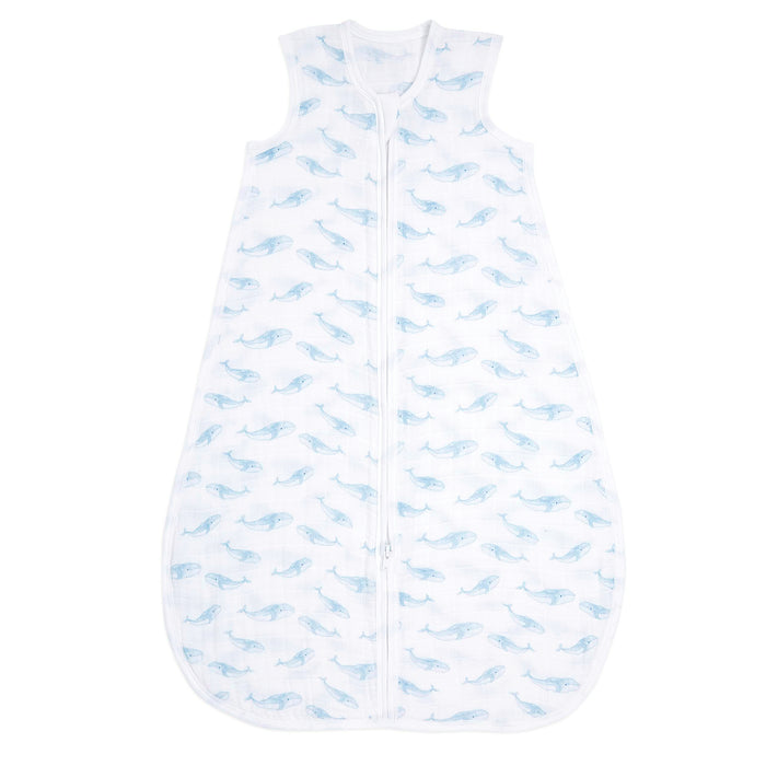 Aden + Anais Baby Sleeping Bag, 100% Organic Cotton Muslin, Wearable Swaddle Blanket For Girls & Boys, Breathable & Lightweight, TOG Rating 1.0, Oceanic, 18-36 Months