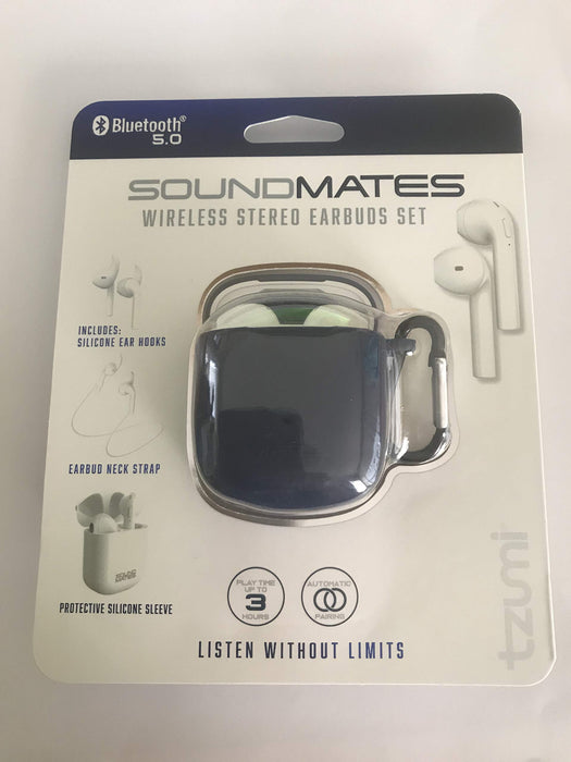 Tzumi Wireless Charging Earbuds, Blue