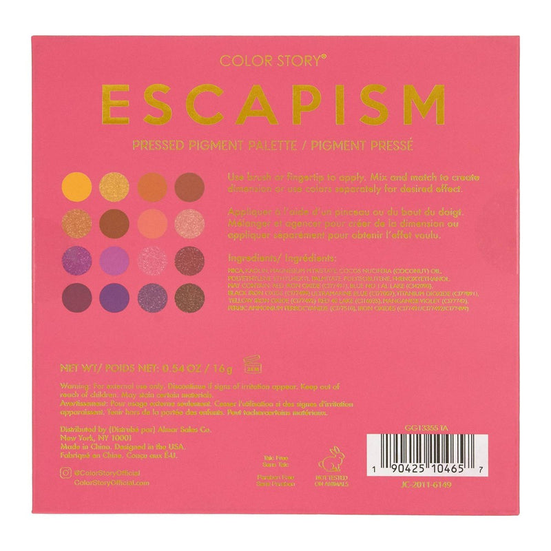 Color Story 16 Shade Pressed Pigment Eyeshadow Palette - Escapism - 0.54oz