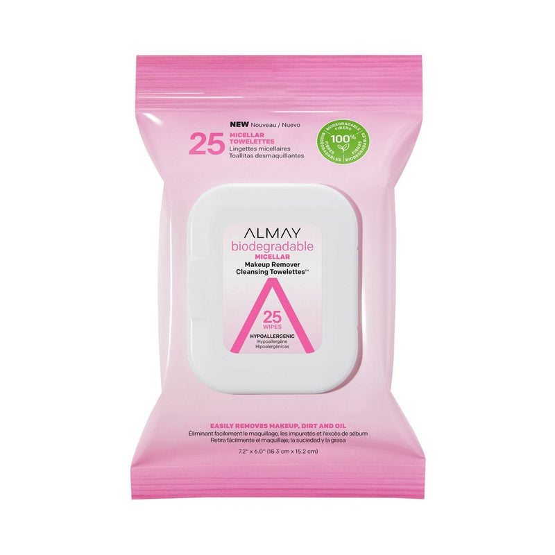 Almay Biodegradable Micellar Makeup Remover Cleansing Towelettes - 25ct