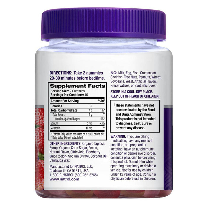 Natrol Melatonin 10mg Sleep Aid Gummies - Strawberry - 90ct EXP 08/2026