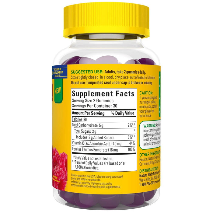 Nature Made Iron + Vitamin C 18mg Gummies - 60ct