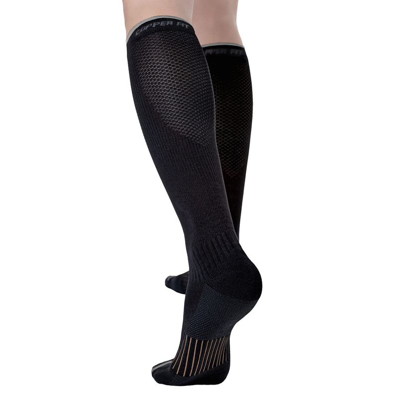 Copper Fit Unisex-Adult's 2.0 Easy-Off Knee High Compression Socks, Black, Large/X-Large