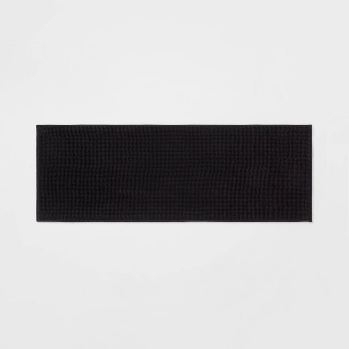 20"x58" Everyday Chenille Bath Runner Black - Room Essentials (LOCAL PICKUP ONLY)