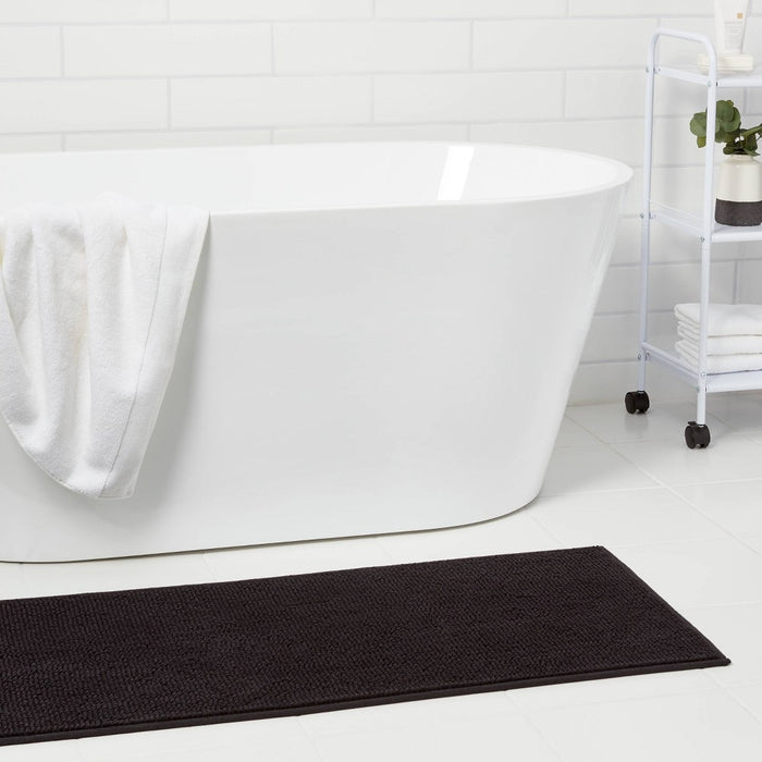20"x58" Everyday Chenille Bath Runner Black - Room Essentials (LOCAL PICKUP ONLY)