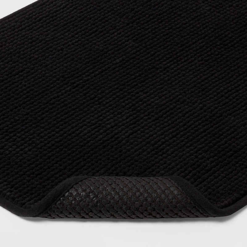 20"x58" Everyday Chenille Bath Runner Black - Room Essentials (LOCAL PICKUP ONLY)