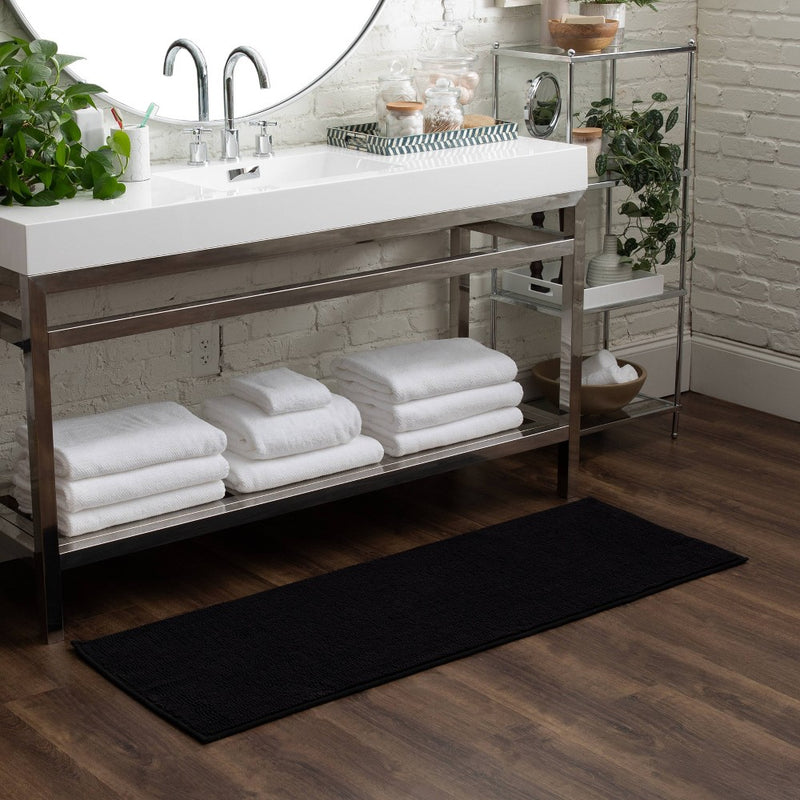 20"x58" Everyday Chenille Bath Runner Black - Room Essentials (LOCAL PICKUP ONLY)