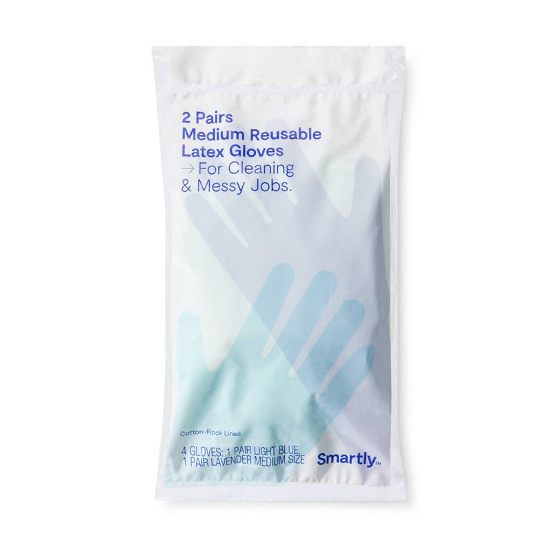 Reusable Double Pack Latex Gloves - M - Smartly