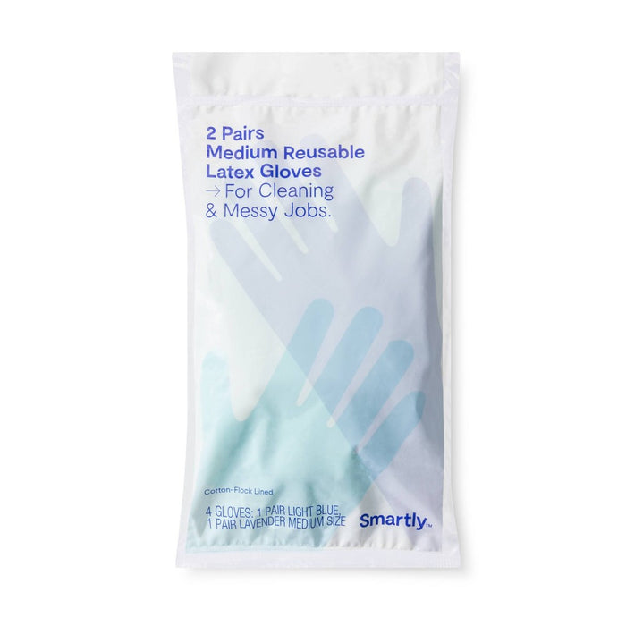 Reusable Double Pack Latex Gloves - M - Smartly