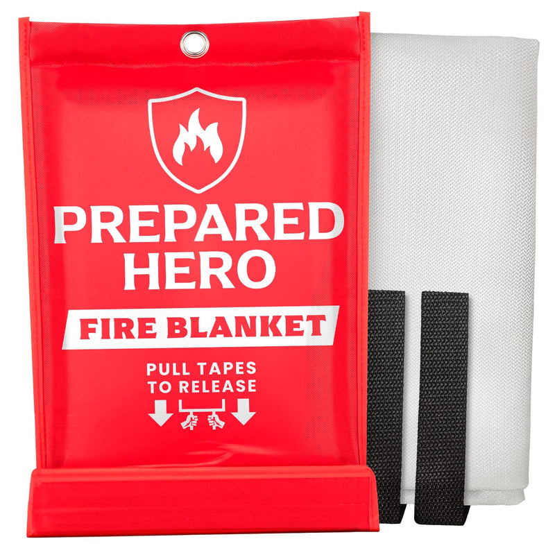 Prepared Hero Emergency Fire Blanket - 1 Pack - Fire Suppression For Kitchen, 40” X 40” Fiberglass Fire Blanket For Home
