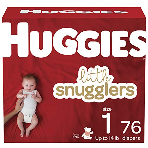 HUGGIES Little Snugglers Baby Diapers, Size 1, Multi-Color, 76 Count