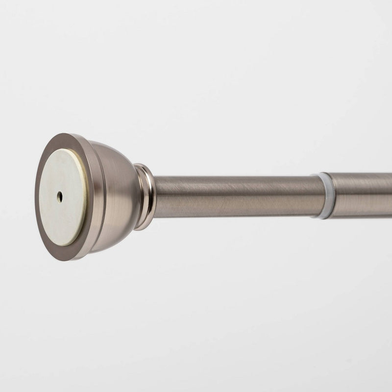 72" Rust Proof Stainless Steel Two-Way Mount Round Finial Shower Curtain Rod Brushed Nickel - Threshold (LOCAL PICKUP ONLY)