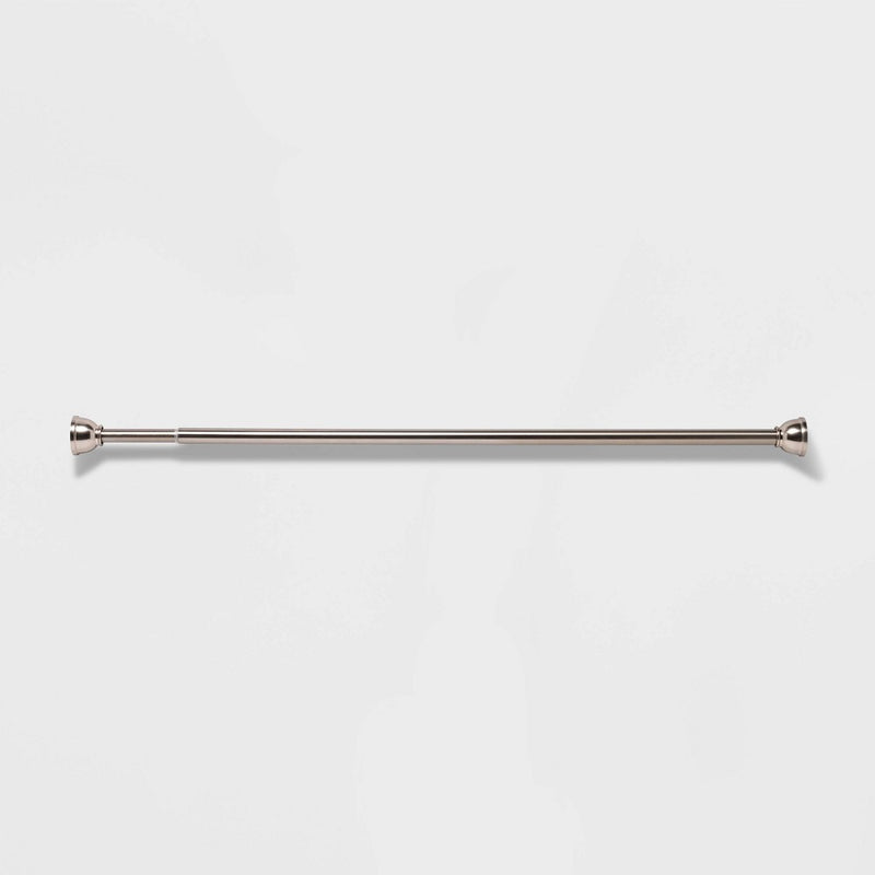 72" Rust Proof Stainless Steel Two-Way Mount Round Finial Shower Curtain Rod Brushed Nickel - Threshold (LOCAL PICKUP ONLY)