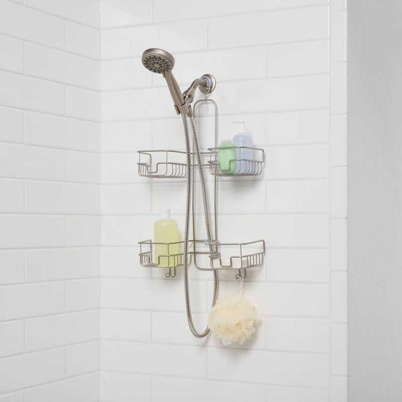 Hose Round Wire Shower Caddy Silver - Made By Design (LOCAL PICKUP ONLY)
