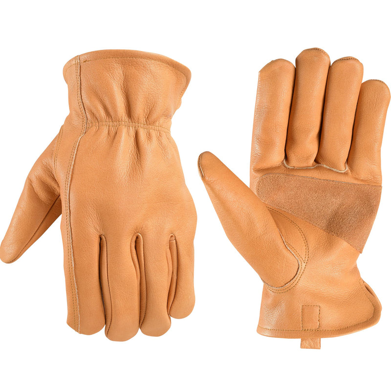Wells Lamont Men's Buffalo Leather Work Gloves, Reinforced Palm, X-Large