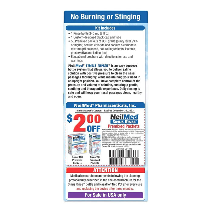 NeilMed Pharmaceuticals Original Sinus Rinse Kit Packets - 50ct