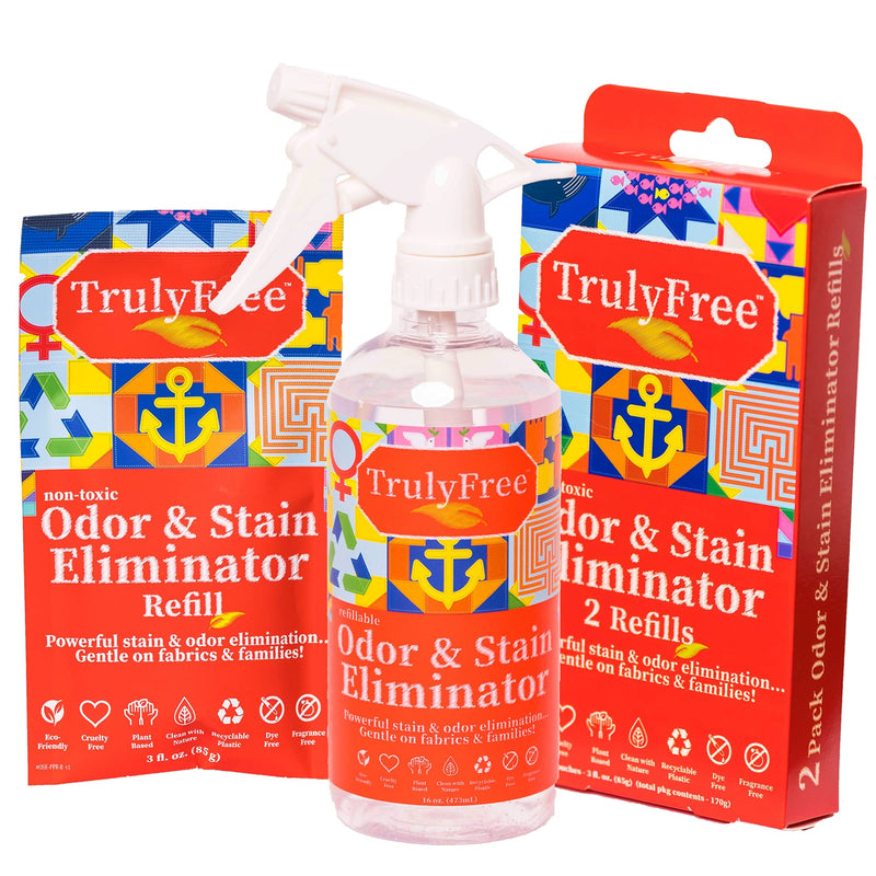 Truly Free Odor & Stain Eliminator Refills, 1 Pack (3 Oz) Strong Odor And Stain Remover, Upholstery, Mattress, Dog Pee, And Fabric Cleaner With Natural Enzymes - No Harmful Ingredients