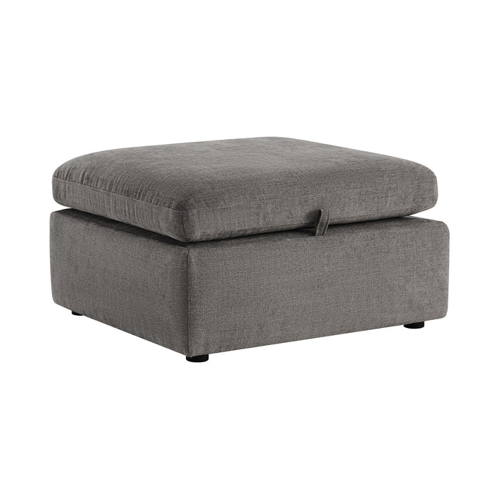 CHITA 34 Inch Upholstered Square Modular Storage Ottoman For Sectional Sofa,Storage Ottoman Footrest And Seat Cube For Living Room,Grey (LOCAL PICKUP ONLY)