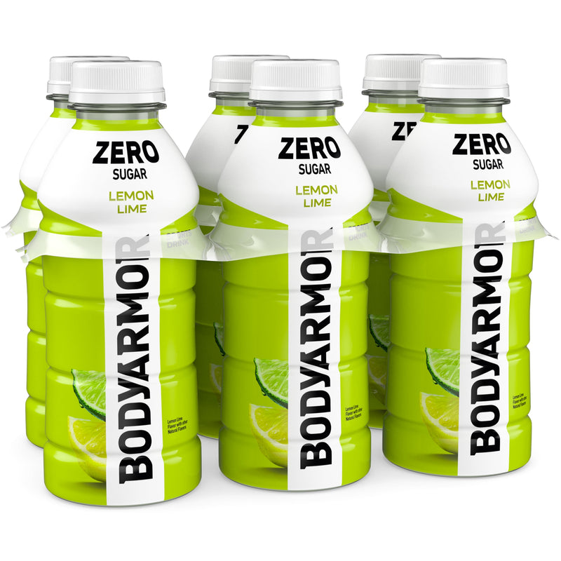 BODYARMOR ZERO Sugar Lemon Lime Electrolyte Drink, Natural Flavors, 16 Fl Oz Bottles (6 Pack), B Vitamins & Antioxidants Sugar Free Hydration