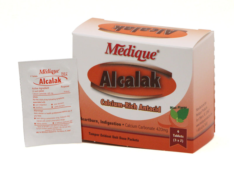 Medique Products 10147 Alcalak Antacid Tablets, 100-Packets Of 2, Chewable