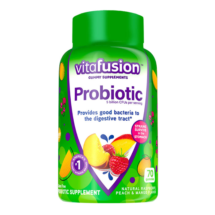 Vitafusion Probiotic Gummy Supplements, Raspberry, Peach And Mango Flavors, Probiotic Nutritional Supplements With 5 Billion Cfus, America’S Number 1 Gummy Vitamin Brand, 35 Day Supply, 70 Count