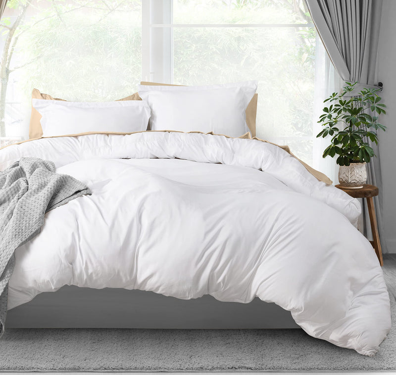 Utopia Bedding Duvet Cover Queen Size - 3 Piece With Zipper Closure - 1 Comforter Cover 90X90 Inches & 2 Pillow Shams 20X26 Inches (White) Comforter Not Included
