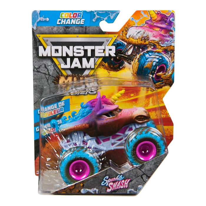 Monster Jam Mud Blasters Sparkle Smash Color Change Monster Jam Truck 1:64 Die Cast Vehicle