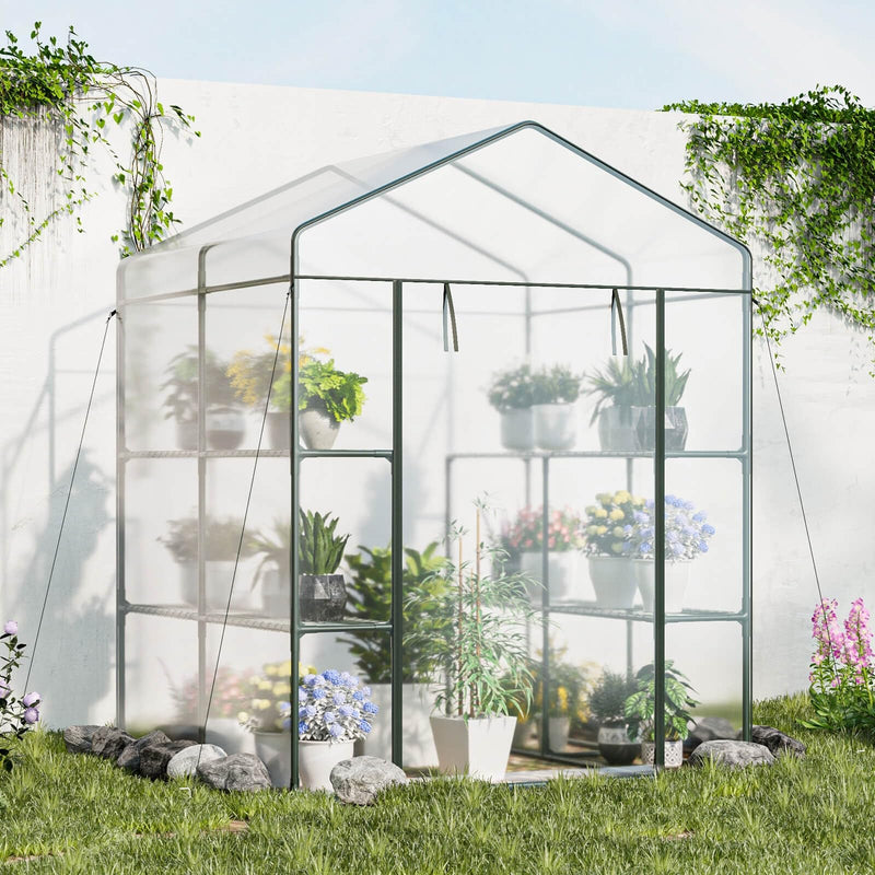Portable Multipurpose Mini Greenhouse W/3 Tiers 8 Shelves Roll-Up Zippered Door For Plants (LOCAL PICKUP ONLY)